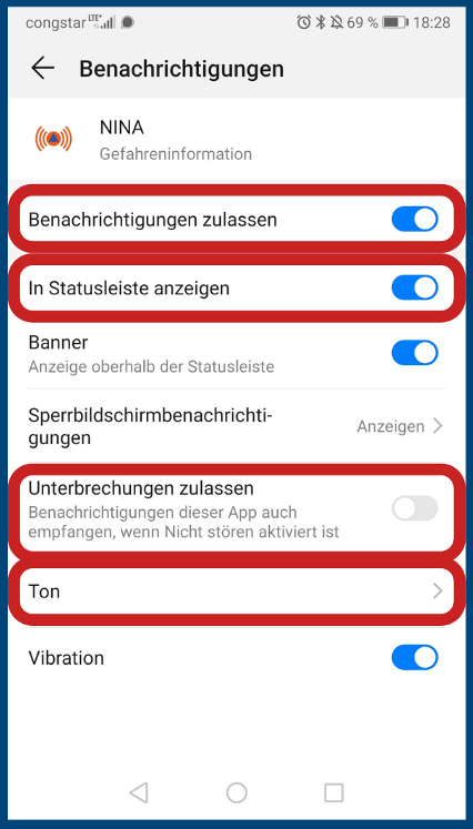 Warn-App NINA - Einstellungen fr Android - BBK Warn-App NINA - Einstellungen fr Android - BBK